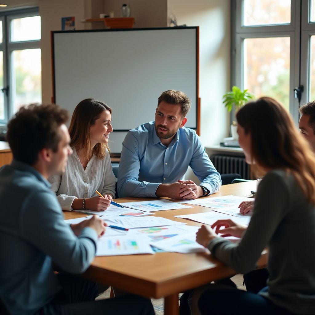 Asesor financiero trabajando con emprendedores